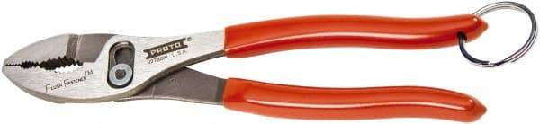 Proto - 8" OAL, 2-3/32" Jaw Length, 1-5/16" Jaw Width, Tethered, Slip Joint Pliers - 2 Positions, Slip Joint Head, Slip Joint Plier Tool - Eagle Tool & Supply