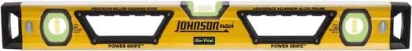 Johnson Level & Tool - Magnetic 24" Long 3 Vial Box Beam Level - Aluminum, Yellow, 2 Plumb & 1 Level Vials - Eagle Tool & Supply