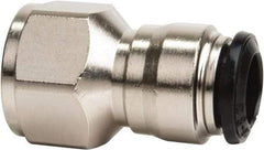 Value Collection - 6mm Outside Diam, 1/8 BSPP, Nickel Plated Brass Push-to-Connect Tube Female Connector - 250 Max psi, Tube to Female BSPP Connection, Buna O-Ring - Eagle Tool & Supply