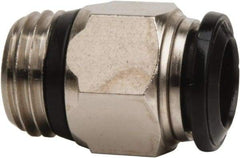 Value Collection - 14mm Outside Diam, 3/8 Universal, Nickel Plated Brass Push-to-Connect Tube Male Connector - 250 Max psi, Tube to Universal Thread Connection, Buna O-Ring - Eagle Tool & Supply