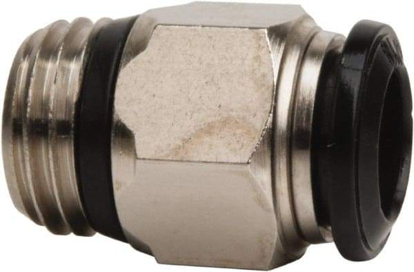 Value Collection - 14mm Outside Diam, 1/2 Universal, Nickel Plated Brass Push-to-Connect Tube Male Connector - 250 Max psi, Tube to Universal Thread Connection, Buna O-Ring - Eagle Tool & Supply