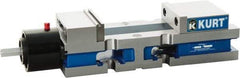 Kurt - 4" Jaw Width, 6" Jaw Opening Capacity, Horizontal Stationary Machine Vise - Reverse Hydraulic Operation, 7,800 Lb Capacity, 1 Station, 13.985" Long x 3.4900" High x 1-15/64" Deep, 1.235" Jaw Height, Ductile Iron - Eagle Tool & Supply