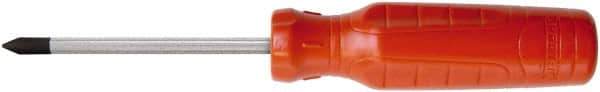 Proto - #0, 5-3/4" OAL, Tethered Phillips Screwdriver - 3" Blade Length, Round Shank, Ergonomic Handle - Eagle Tool & Supply