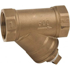 Value Collection - 1-1/2" Pipe, Female NPT Ends, Forged Brass Y-Strainer - 600 psi WOG Rating, 150 psi WSP Rating - Eagle Tool & Supply