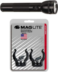 Mag-Lite - Krypton Bulb, Industrial/Tactical Flashlight - Black Aluminum Body, D Batteries - Eagle Tool & Supply