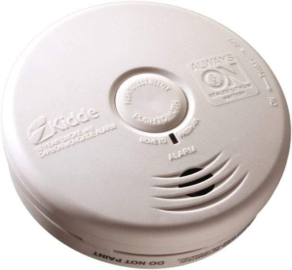 Kidde - 1.6 Inch Long x 5.22 Inch Wide x 5.22 Inch Diameter, Smoke and Carbon Monoxide Alarm - 85 dB Decibel Rating, Lithium Battery Included, Tamper Resistant - Eagle Tool & Supply