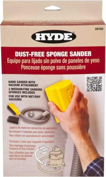 Hyde Tools - 3' Hose Length, Sanding Sponge - Use With Shop Vacs - Eagle Tool & Supply