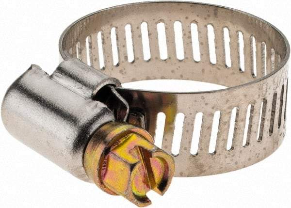 Value Collection - SAE Size 10, 9/16 to 1-1/16" Diam, Stainless Steel Worm Drive Clamp - 1/2" Wide - Eagle Tool & Supply