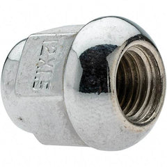 Value Collection - M12-1.5 Chrome Finish Acorn Wheel Nut - 19mm Hex, 24.5mm Overall Length, 60° Seat Angle - Eagle Tool & Supply