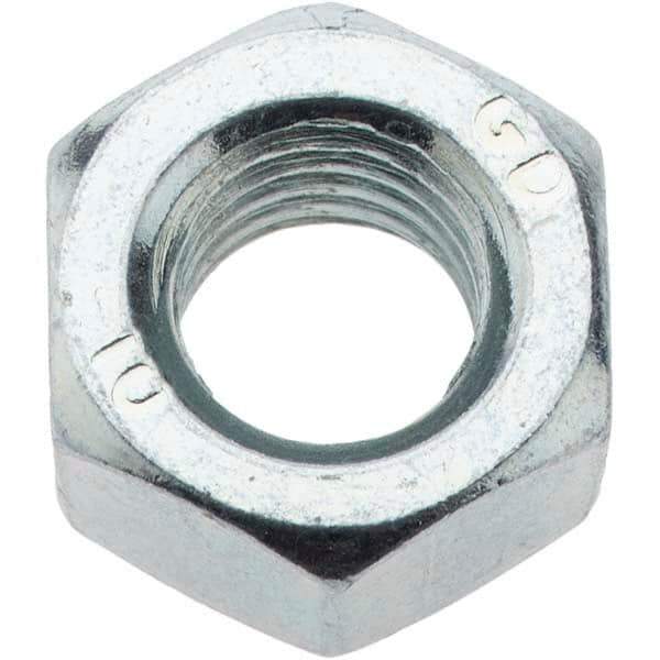 Value Collection - M10x1.50 Metric Coarse Steel Right Hand Hex Nut - 16mm Across Flats, 8.4mm High, Zinc-Plated Finish - Eagle Tool & Supply