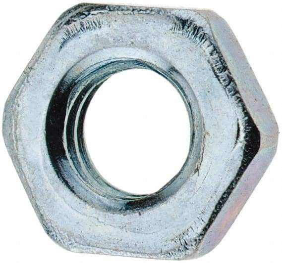 Import - M4x0.70 Metric Coarse Steel Right Hand Hex Jam Nut - 7mm Across Flats, 2.2mm High, Zinc-Plated Finish - Eagle Tool & Supply