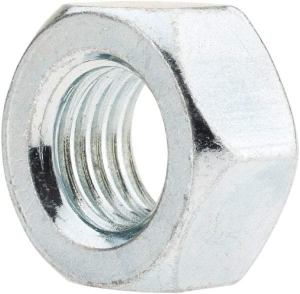 Value Collection - M12x1.50 Metric Fine Steel Right Hand Hex Nut - 19mm Across Flats, 10mm High, Zinc-Plated Finish - Eagle Tool & Supply