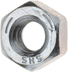 Value Collection - 1/4-20 UNC Steel Right Hand Hex Nut - 7/16" Across Flats, 7/32" High, Zinc Clear Finish - Eagle Tool & Supply