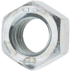 Value Collection - 3/8-16 UNC Steel Right Hand Hex Nut - 9/16" Across Flats, 21/64" High, Zinc-Plated Finish - Eagle Tool & Supply