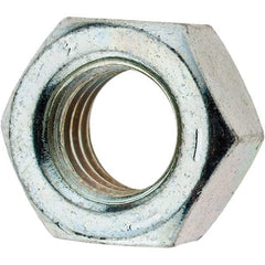 Value Collection - 7/16-14 UNC Steel Right Hand Hex Nut - 11/16" Across Flats, 3/8" High, Zinc Clear Finish - Eagle Tool & Supply