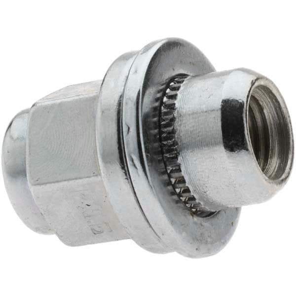 Value Collection - M12-1.5 Chrome Finish Mag Wheel Nut - 21mm Hex, 37mm Overall Length - Eagle Tool & Supply