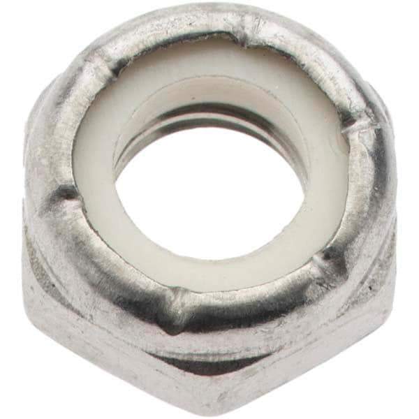 Value Collection - 5/16-18 UNC 18-8 Hex Lock Nut with Nylon Insert - 1/2" Width Across Flats, 1/4" High, Uncoated - Eagle Tool & Supply