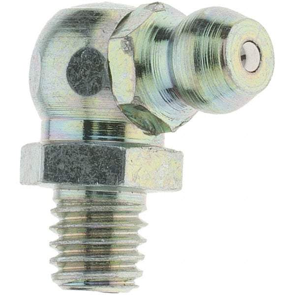 Value Collection - 90° Head Angle, M6x1 Taper Thread Grease Fitting - Zinc Plated Finish - Eagle Tool & Supply