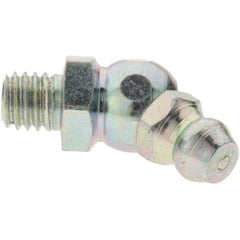 Value Collection - 45° Head Angle, M6x1 Taper Thread Grease Fitting - Zinc Plated Finish - Eagle Tool & Supply