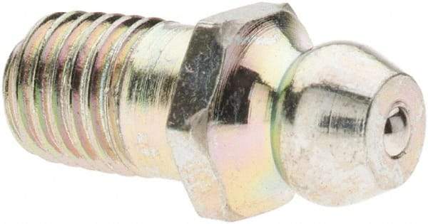 Value Collection - Straight Head Angle, 1/4-28 Taper Thread Grease Fitting - Zinc Plated Finish - Eagle Tool & Supply