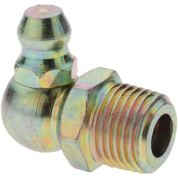 Value Collection - 90° Head Angle, 1/8-27 Standard Grease Fitting - Zinc Plated Finish - Eagle Tool & Supply