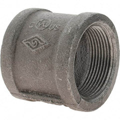Value Collection - Size 1-1/2", Class 150, Malleable Iron Black Pipe Coupling - 150 psi, Threaded End Connection - Eagle Tool & Supply