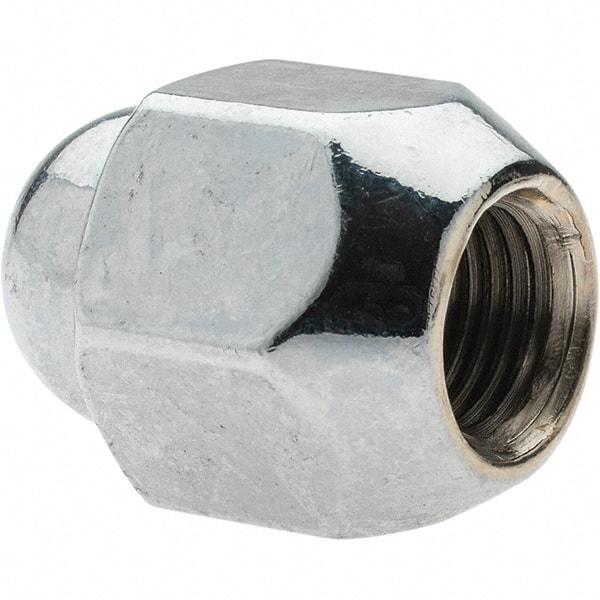 Value Collection - M12-1.25 Chrome Finish Wheel Nut - 21mm Hex, 29mm Overall Length, 60° Seat Angle - Eagle Tool & Supply