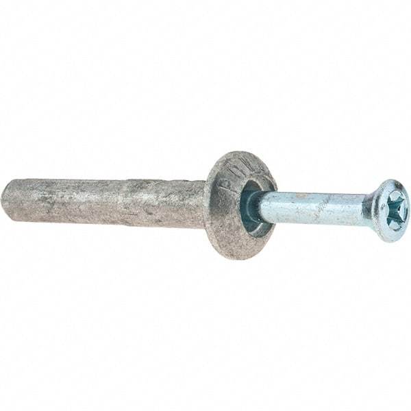 Powers Fasteners - 1/4" Diam, 1/4" Drill, 1-1/2" OAL, Hammer Drive Concrete Anchor - Zamac Alloy, Zinc-Plated Finish, Mushroom Head - Eagle Tool & Supply