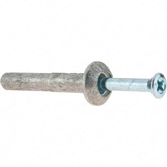 Powers Fasteners - 1/4" Diam, 1/4" Drill, 1-1/2" OAL, Hammer Drive Concrete Anchor - Zamac Alloy, Zinc-Plated Finish, Mushroom Head - Eagle Tool & Supply