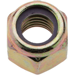 Value Collection - 1/2-13 UNC Grade 8 Hex Lock Nut with Nylon Insert - 3/4" Width Across Flats, 39/64" High, Zinc Yellow Dichromate Finish - Eagle Tool & Supply