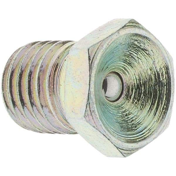 Value Collection - Straight Head Angle, 1/4-28 Drive-In Grease Fitting - Zinc Plated Finish - Eagle Tool & Supply