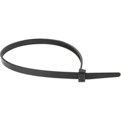 Made in USA - 14" Long Black Nylon Standard Cable Tie - 120 Lb Tensile Strength - Eagle Tool & Supply