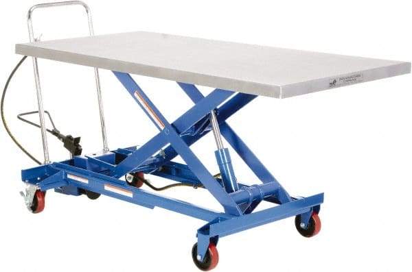 Vestil - 1,000 Lb Capacity Manual Scissor Lift - 12-1/8" to 35-1/2" Lift Height, 63" Platform Length x 31-1/2" Platform Width - Eagle Tool & Supply