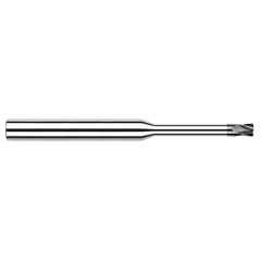Diamond End Mills for Non-Ferrous Materials - CVD Diamond - 0.1250″ (1/8″) Cutter Diameter × 0.0150″ (1/64″) Radius × 0.1870″ (3/16″) Length of Cut × 0.6250″ (5/8″) Reach Carbide Corner Radius End Mill, 4 Flutes, CVD Diamond Coated - Exact Industrial Supply