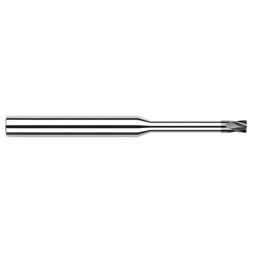 Diamond End Mills for Non-Ferrous Materials - CVD Diamond - 0.0780″ (5/64″) Cutter Diameter × 0.0100″ Radius × 0.1170″ Length of Cut × 0.4060″ (13/32″) Reach Carbide Corner Radius End Mill, 4 Flutes, CVD Diamond Coated
