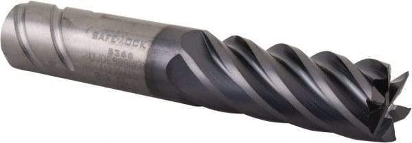 Kennametal - 1/2", 1-1/4" LOC, 1/2" Shank Diam, 3" OAL, 6 Flute, Solid Carbide Square End Mill - Single End, AlTiN Finish, Spiral Flute, 38° Helix, Centercutting, Right Hand Cut, Right Hand Flute, Series UJDE - Eagle Tool & Supply