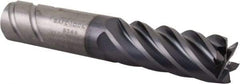 Kennametal - 1/2", 1-1/4" LOC, 1/2" Shank Diam, 3" OAL, 6 Flute, Solid Carbide Square End Mill - Single End, AlTiN Finish, Spiral Flute, 38° Helix, Centercutting, Right Hand Cut, Right Hand Flute, Series UJDE - Eagle Tool & Supply