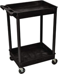 Luxor - 300 Lb Capacity, 24" Wide x 18" Long x 37" High Shelf Cart - 2 Shelf, Plastic - Eagle Tool & Supply