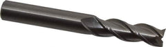 Kennametal - 1/2", 1-1/2" LOC, 1/2" Shank Diam, 4" OAL, 3 Flute, Solid Carbide Square End Mill - Single End, Uncoated, Spiral Flute, 37° Helix, Centercutting, Right Hand Cut, Right Hand Flute, Series AADE - Eagle Tool & Supply