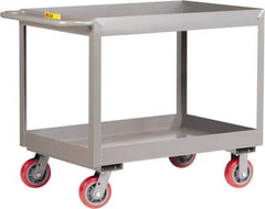 Little Giant - 3,600 Lb Capacity, 24" Wide x 53-1/2" Long x 36-1/2" High Deep Shelf Cart - 2 Shelf, Steel, 2 Rigid/2 Swivel Casters - Eagle Tool & Supply