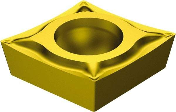 Sandvik Coromant - CCGT32.52 UM Grade 2035 Carbide Turning Insert - TiAlN/TiN Finish, 80° Diamond, 3/8" Inscr Circle, 5/32" Thick, 1/32" Corner Radius - Eagle Tool & Supply