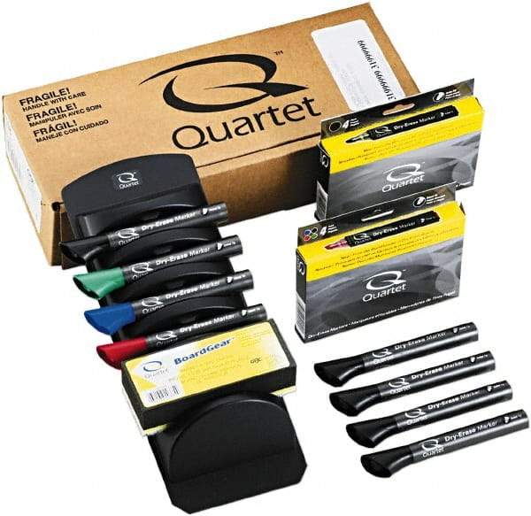Quartet - 8 Chisel Point Dry Erase Markers - Includes 1 Blue, 1 Green, 1 Red & 5 Black, For Use with Dry Erase Boards - Eagle Tool & Supply