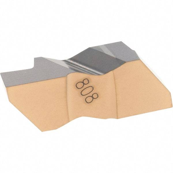 Iscar - 3125ING Grade IC808, 3.18mm Cutting Width Carbide Grooving Insert - 0.15" Max Depth of Cut, Right Hand, 0.008" Corner Radius, TiAlN Finish - Eagle Tool & Supply
