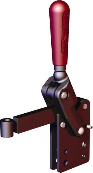 De-Sta-Co - 2,248 Lb Holding Capacity, Vertical Handle, Manual Hold Down Toggle Clamp - 90° Handle Movement, 120° Bar Opening, Solid Bar, Straight Base, Oxide Finish, Forged Alloy Steel - Eagle Tool & Supply