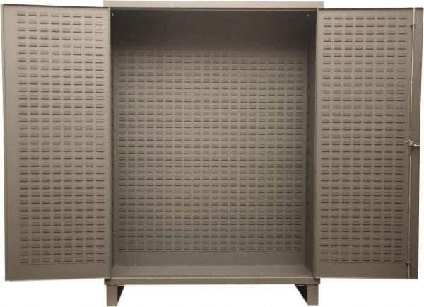 Durham - Locking Storage Cabinet - Steel, 72" Wide x 24" Deep x 84" High, Gray - Eagle Tool & Supply