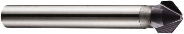 DORMER - 6mm Shank Diam, 3 Flute 90° High Speed Steel Countersink - TiAlN Finish, 50mm OAL, Single End, Straight Shank, Right Hand Cut - Eagle Tool & Supply