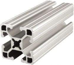 80/20 Inc. - 145 Inches Long x 1-1/2 Inches Wide x 1-1/2 Inches High, T Slotted Aluminum Extrusion - 0.7938 Square Inches, Clear Anodized Finish - Eagle Tool & Supply