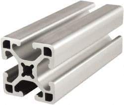 80/20 Inc. - 145 Inches Long x 1-1/2 Inches Wide x 1-1/2 Inches High, T Slotted Aluminum Extrusion - 0.877 Square Inches, Clear Anodized Finish - Eagle Tool & Supply