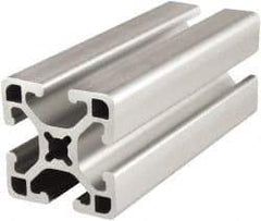 80/20 Inc. - 145 Inches Long x 1-1/2 Inches Wide x 1-1/2 Inches High, T Slotted Aluminum Extrusion - 0.877 Square Inches, Clear Anodized Finish - Eagle Tool & Supply