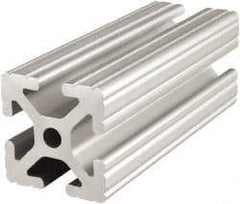 80/20 Inc. - 72 Inches Long x 1-1/2 Inches Wide x 1-1/2 Inches High, T Slotted Aluminum Extrusion - 1.154 Square Inches, Clear Anodized Finish - Eagle Tool & Supply